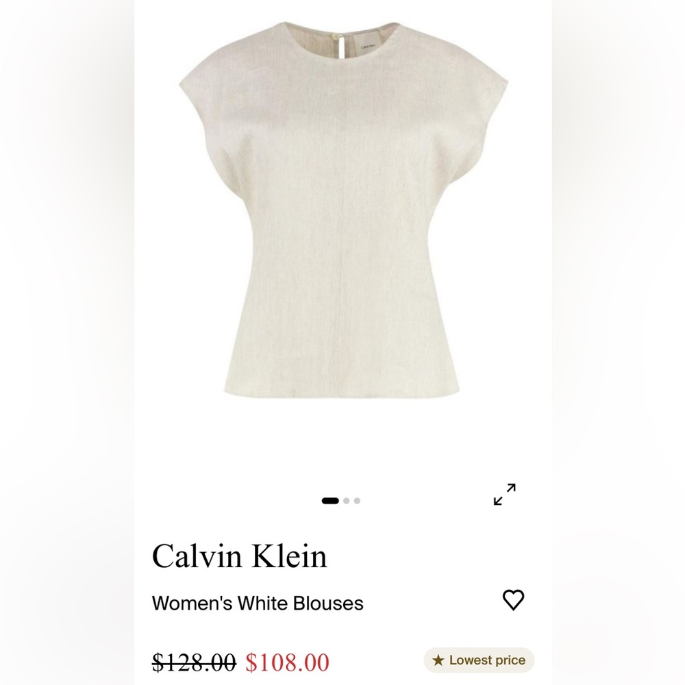 Calvin Klein linen blouse / tee